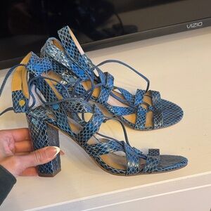 Blue Strappy Heeled Sandals